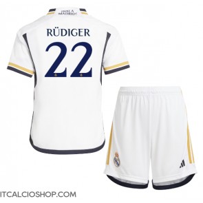 Real Madrid Antonio Rudiger #22 Prima Maglia Bambino 2023-24 Manica Corta (+ Pantaloni corti)